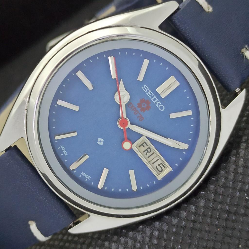 

USED VINTAGE SEIKO EXPO 70 AUTOMATIC 7009A JAPAN MENS BLUE WATCH 565b-a299652-2 SKU565b-a299652