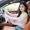 Women's Chiffon Beach Towel and Sun Protection Shawl - Multipurpose Cycling Cape and Embroidered Scarf for Summer