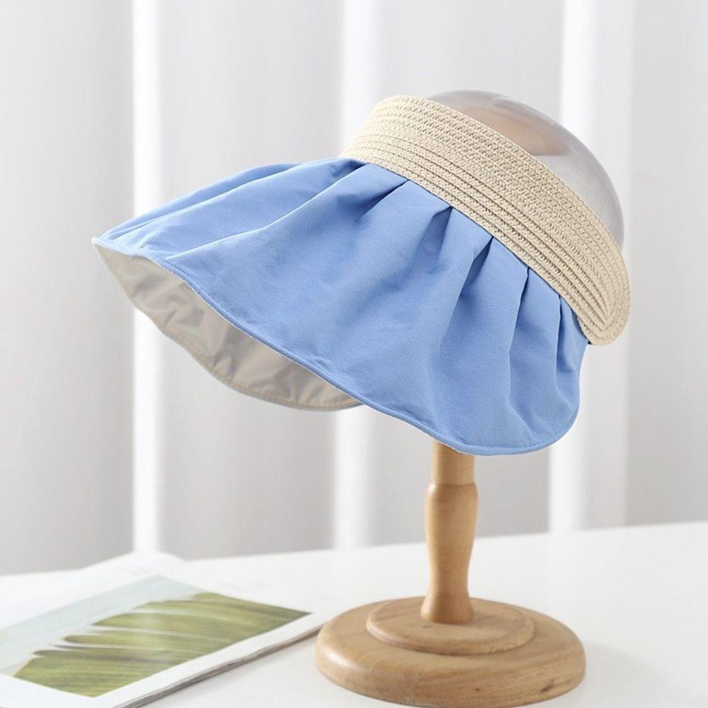 

For Girl UV Protection Visor Hat Beach Cap Sunscreen Hat Summer Sun Cap Women Sun Hat Empty Top Cap