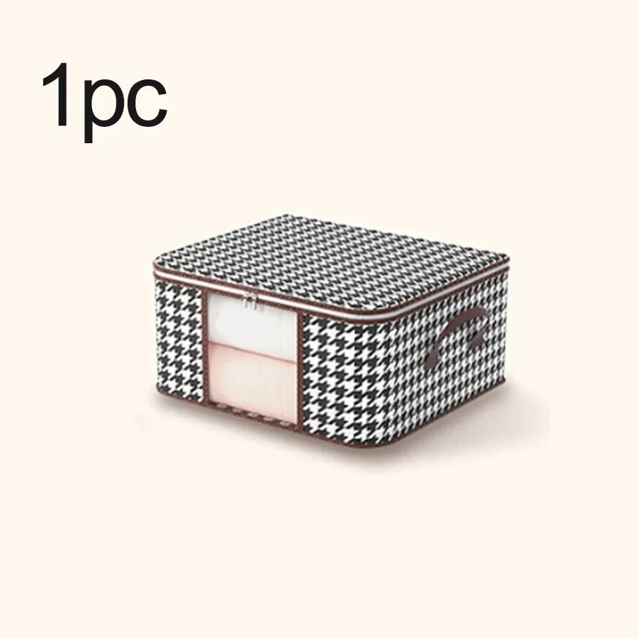 Visible Large Capacity Clothes Storage Bag Portable Household Organizer with Handles Foldable Dustproof Quilt Zipper Container