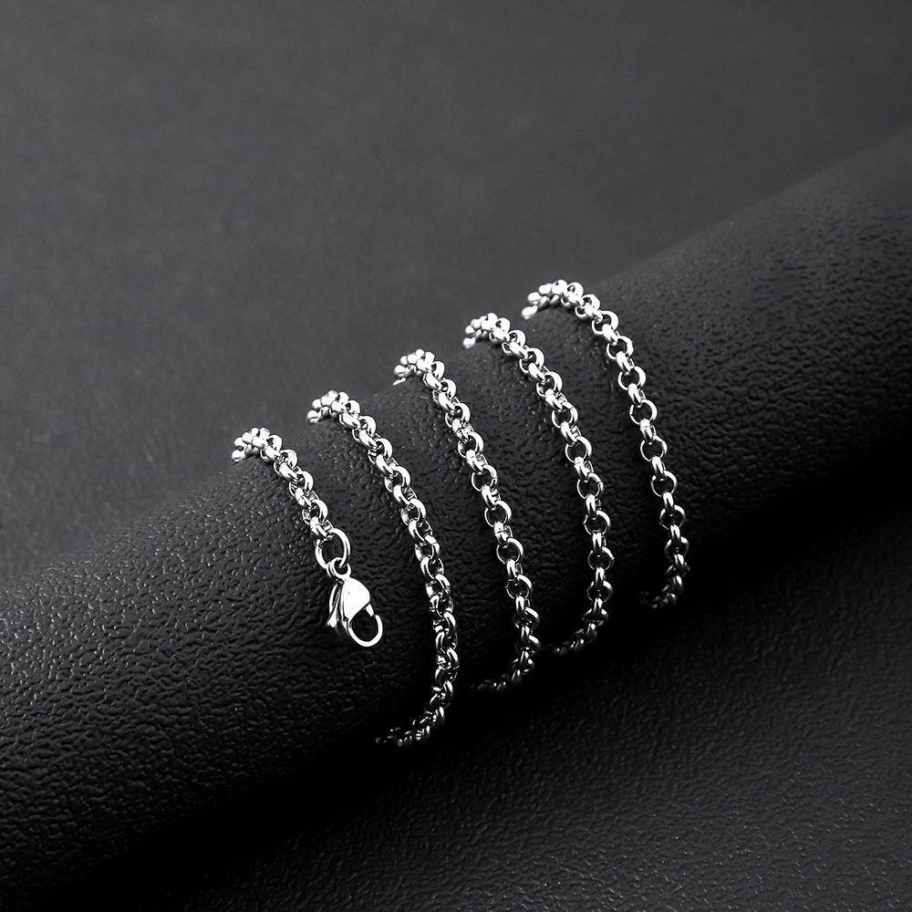 Fashion Stainless Steel Chain Necklace Hip Hop Style Silver Waterproof Cuban Link Snake Rope for Party Men Women