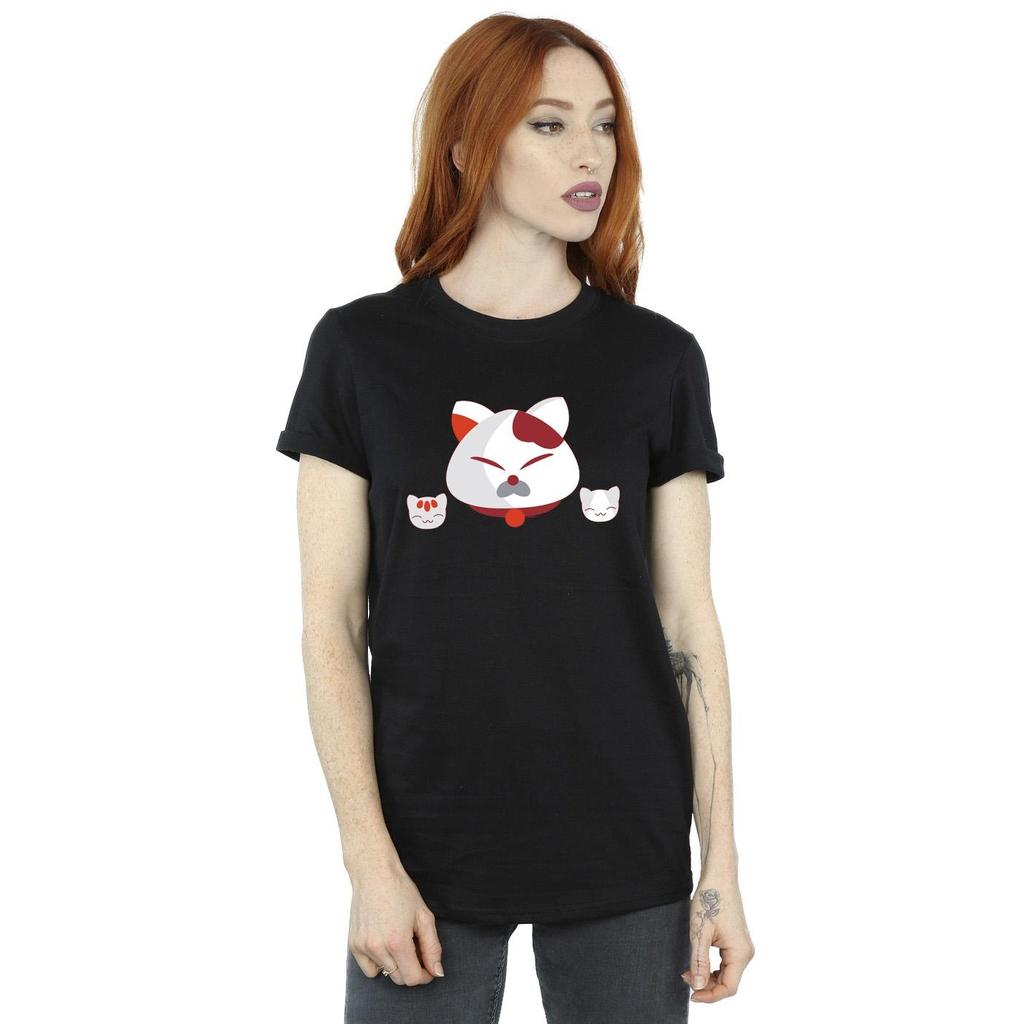 Disney Womens/Ladies Big Hero 6 Baymax Kitten Heads Cotton Boyfriend T-Shirt