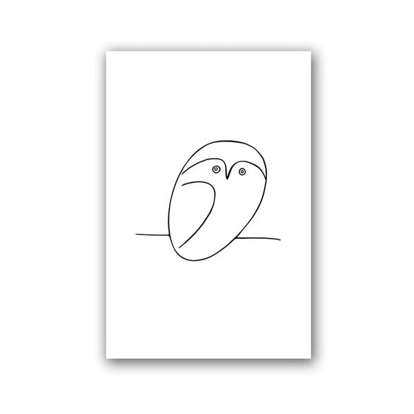 Picasso Minimalist Animal Dog and Peace Dove Canvas Painting Wall Art Pictures Posters and Prints for Living Bedroom Home Decor