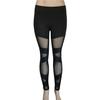 Mesh Seethrough Elastic Crosstie Leggings Patchwork Fitness Pants