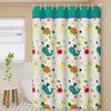 Whimsical Cartoon Print Bath Curtain Set - Durable Polyester Material