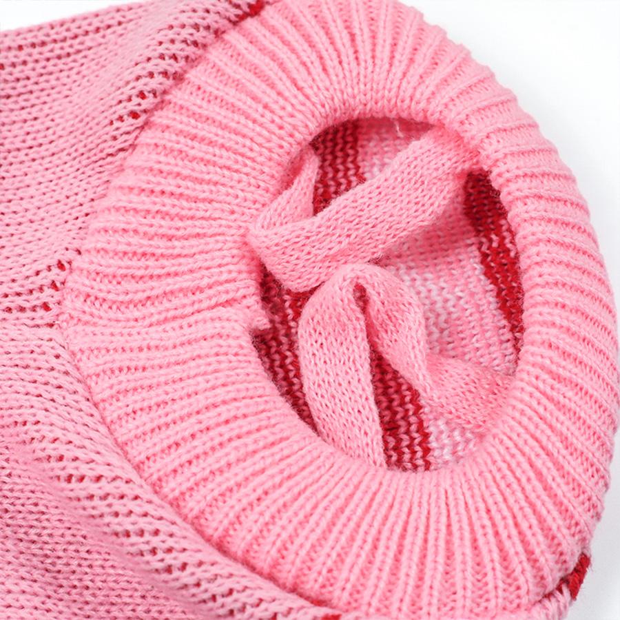Small Dog and Cat Valentines Sweater Heart Pattern Dog Clothes Pullover Turtleneck Holiday Pet Apparel Pink