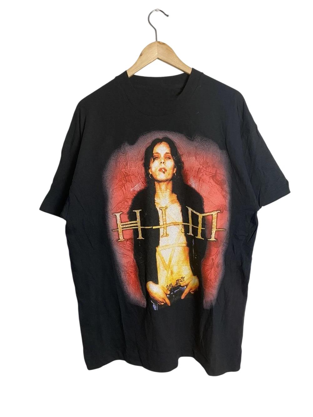 

Rare 90s HIM Rock Pop Band Basic Black Short Sleeve Unisex T-shirt L