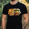 T-Shirt Herren Frosch als Feuerwehrmann Motiv Baumwolle Größe XS bis 5XL
