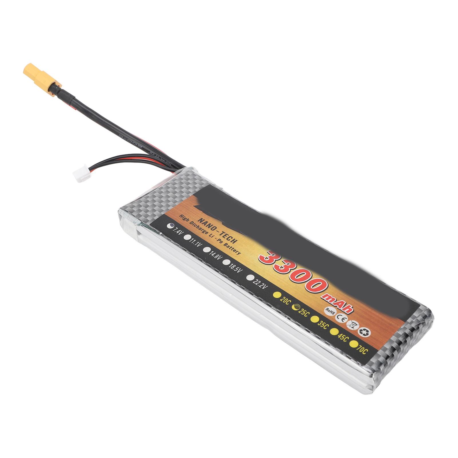 

Акумулятор літієвий 7.4V 3300mAh 25C XT60 RC для 18 110 RC автомобіля вантажівки квадрокоптера вертольота човна