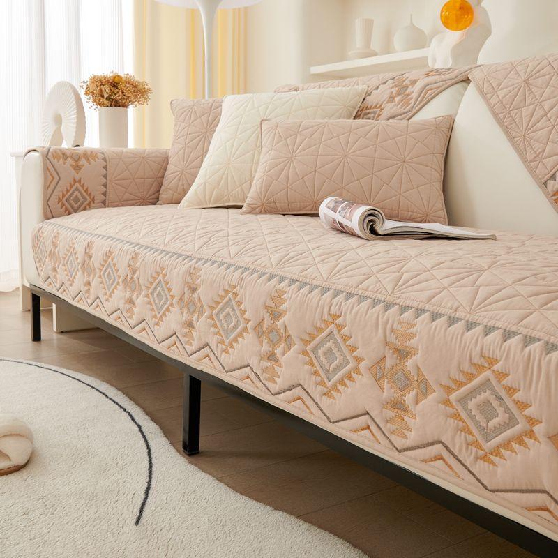 

Подушка для дивана в кремовом стиле, чехол для спинки дивана, полотенце, универсальная нескользящая подушка для сиденья дивана Four Seasons 71CM*71CM