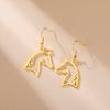 Horse Head Earrings Stainless Steel Jewelry Hollow Animal Pendant for Women Girls Gold Color Zodiac Horse New Year 2026 Trend