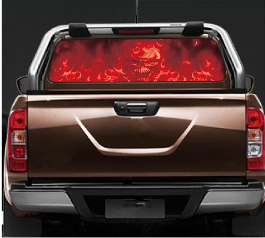 Flaming Skull Sticker for Truck, SUV, Jeep