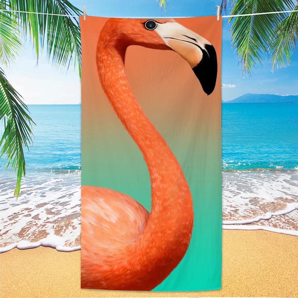 1pc Tropical Plant Flower Beach Towel, Quick Drying Absorbent Swimming Towel, Suitable for Sports, Camping, Yoga, Swimming