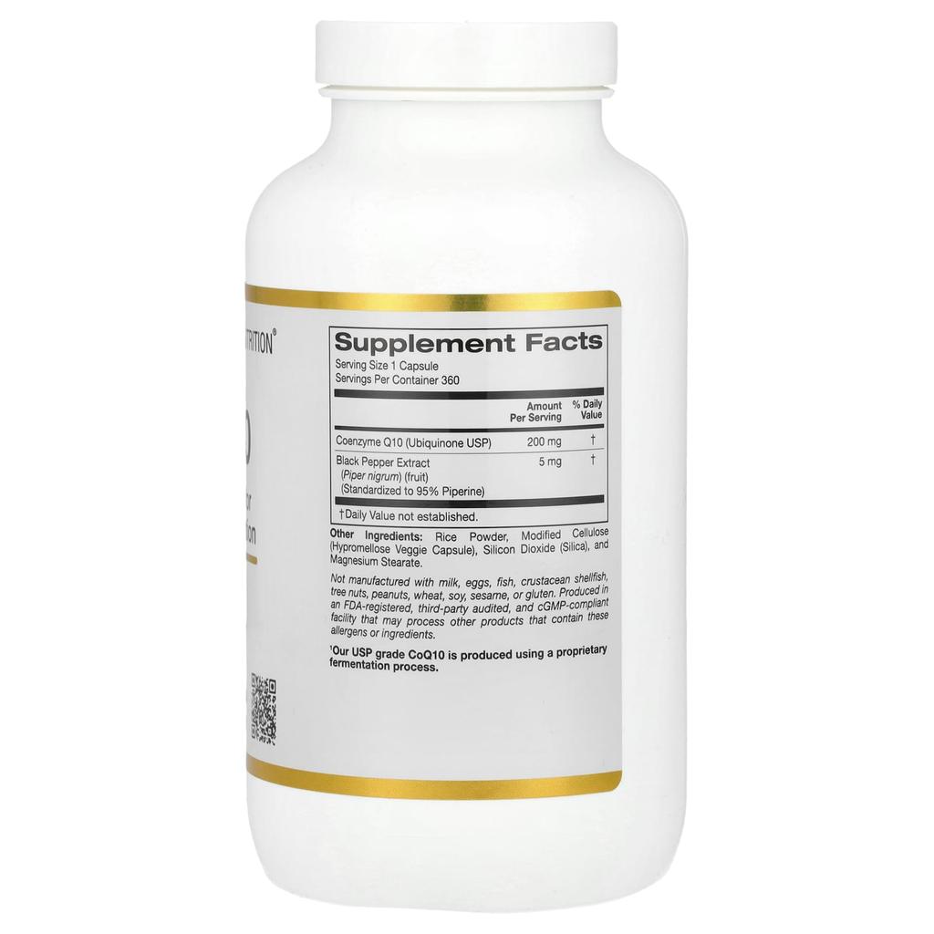 Coq10, Bioperine® Schwarzpfefferextrakt 200 mg, 360 Veggie-Kapseln