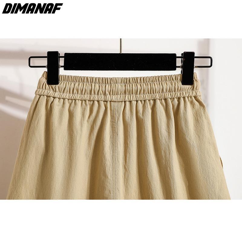 DIMANAF 2024 Plus Size Women Summer Loose Pants 5XL High Waist Shorts Elastic Wide Leg Pants Casual Basic Short Pants