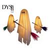 Lighted Halloween Yard Ornaments 3 Pcs Ghost Decorations, Spooky Hanging with Broom, Classroom Props Large Flying White for Tree Porch Patio Decor Fun