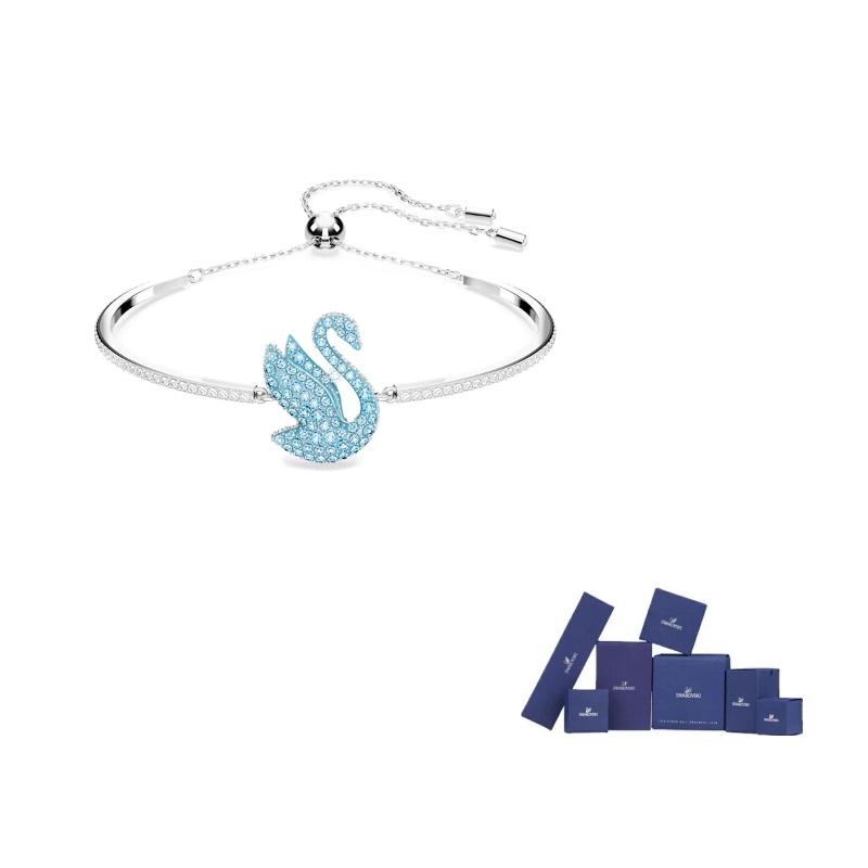 Swarovski Swan Crystal Bracelets Womens Blue F-Original brand box (color random) синий