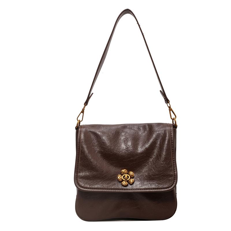 Premium sense commuter armpit bag women 2025 autumn and winter large capacity Korean version retro fashion oil wax leather shoulder bag