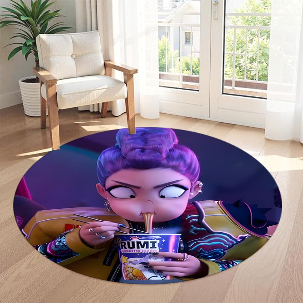 Huntrax Girls Round Area Rug Design for Bedrooms Game Room Dining Room Decorate Room Antislip Round Carpet Decorate Offices