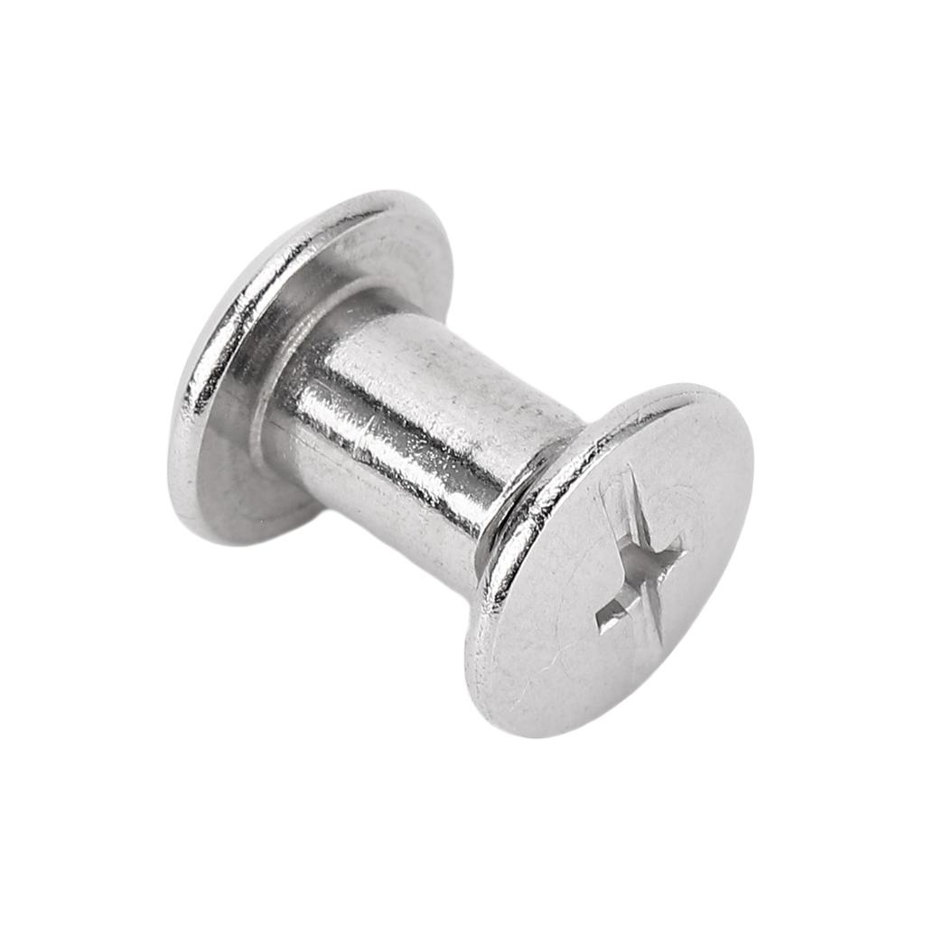 50 Pairs 0.24x0.31x0.43in M5 Stainless Steel Flat Round Head Rivet and Screws for Leather Craft