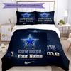 3pcs Custom Name Cowboys Fan Gear Printed Bedding Set Duvet Cover Closure Includes 1 Duvet Cover & 2 Pillowcases, Soft and Comfortable for All Seasons