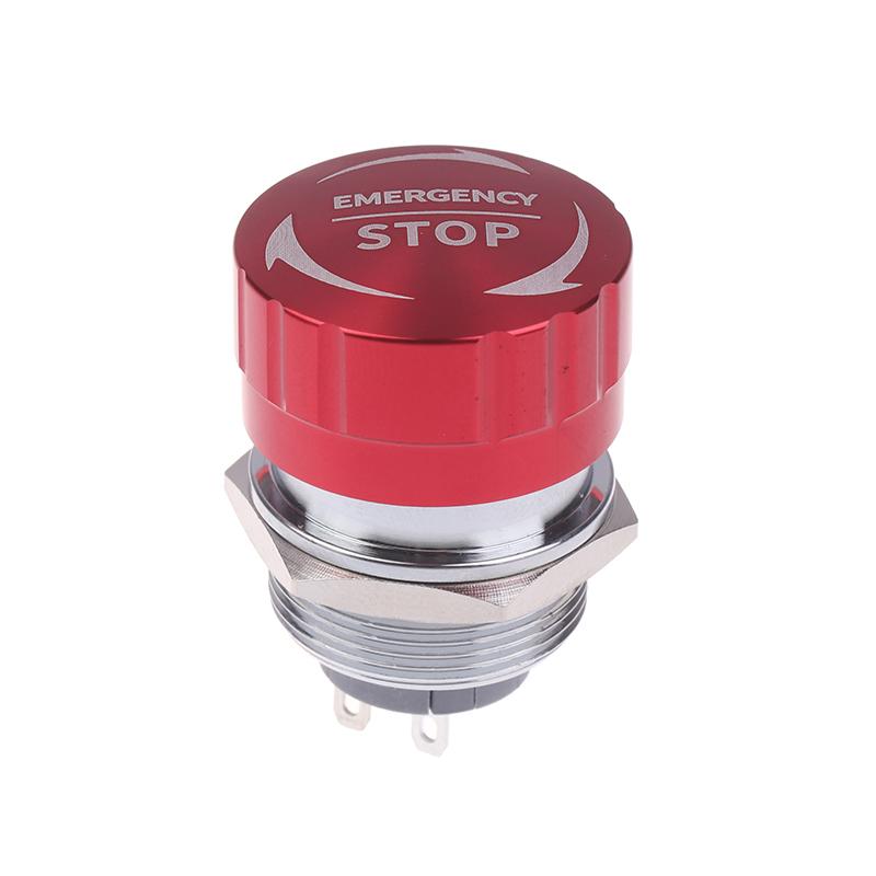 16/19/22Mm 1No1Nc Metal Emergency Stop Buttons Switch Self-Locking Ultra Short Style Waterproof Power Emergency Stop Switch