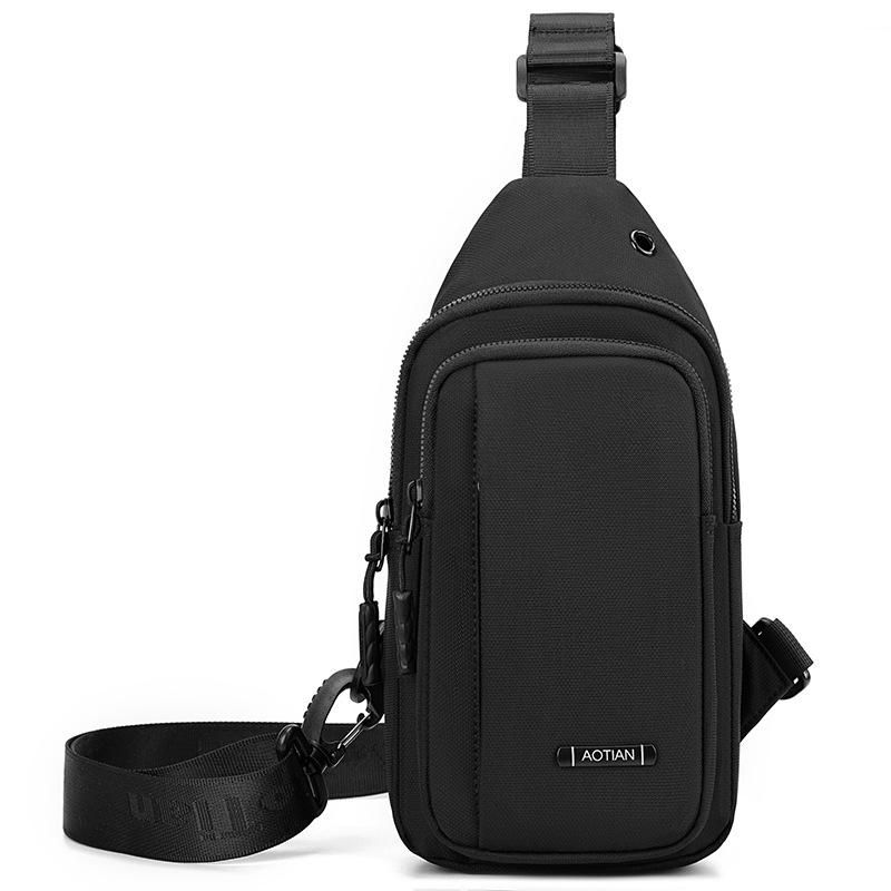 

Мужская легкая нагрудная сумка Oxford через плечо Commuter Crossbody Bag чёрный