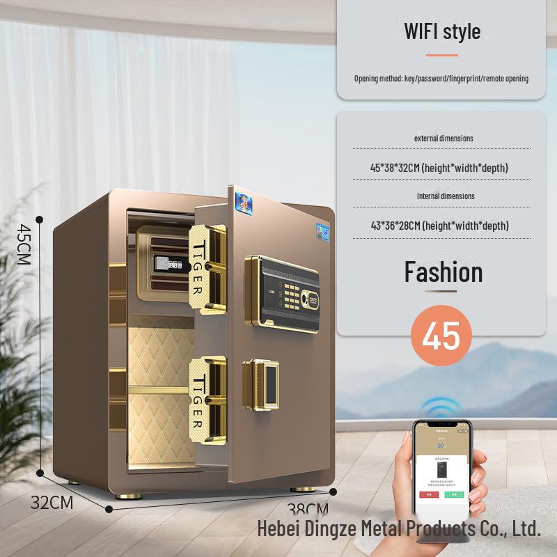 Tiger Brand All-Steel Fingerprint Safe for Home/Office - Anti-Theft Small Safe Deposit Box