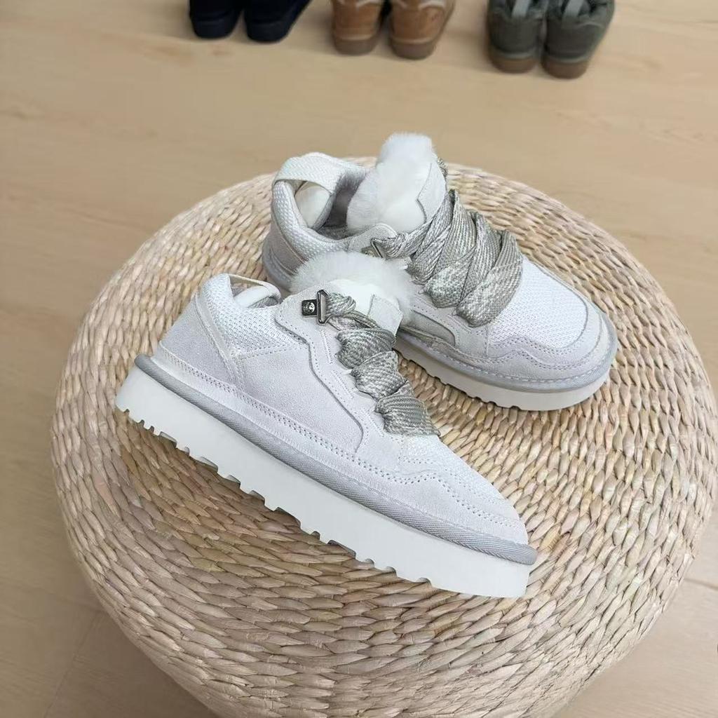 Women Platform Shearling Snow Boots Autumn Winter Warm Plush Lined Casual Board Shoes Thick Sole Winter Fashion Daily Footwear