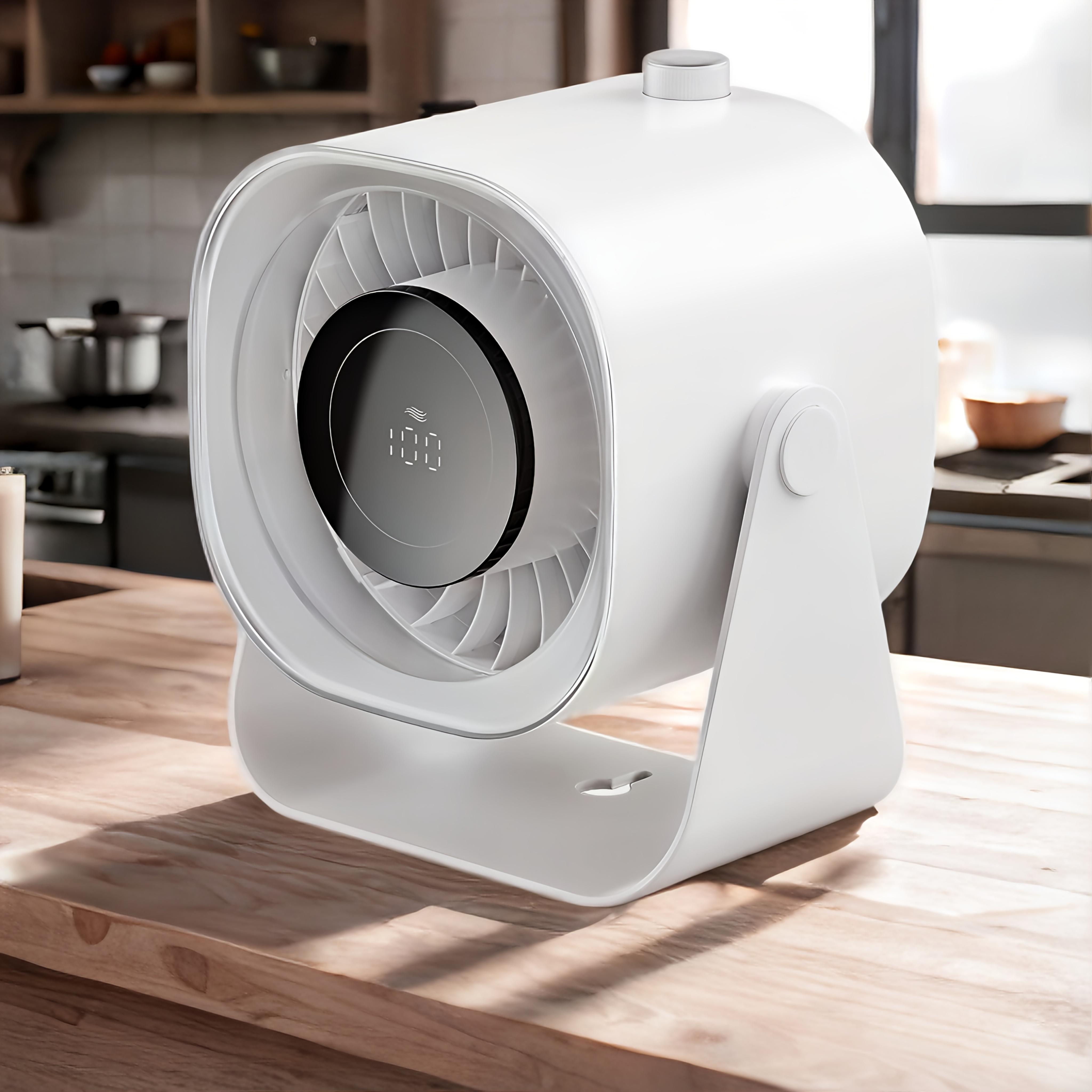 

5000mAh Digital Display Wall Mounted and Tabletop Portable Fan белый