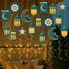 48 Pieces Spirals Party Decoration with Authentic Moon Star Designs Ramadans Accessories for Celebration and Gatherings