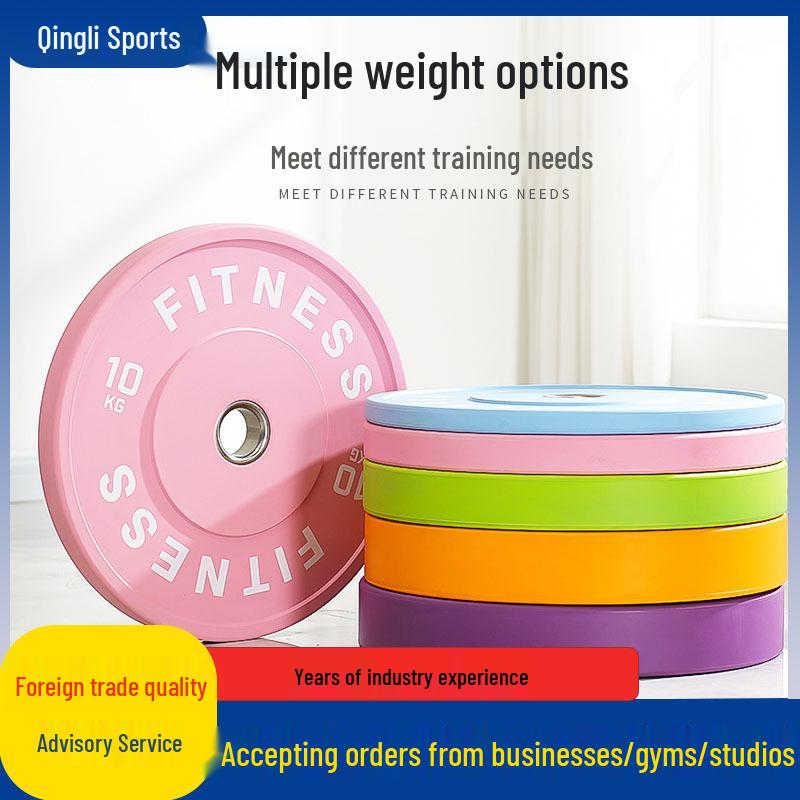 Macaron Colored Rubber Weight Plates for Squats, Bench Press, Deadlifts & Dumbbells