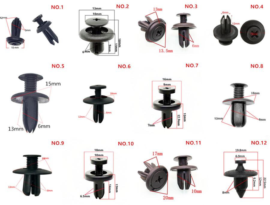 150Pcs Mixed Car Bumper Fender Panel Trunk Screw Rivets Plastic Fastener Clips