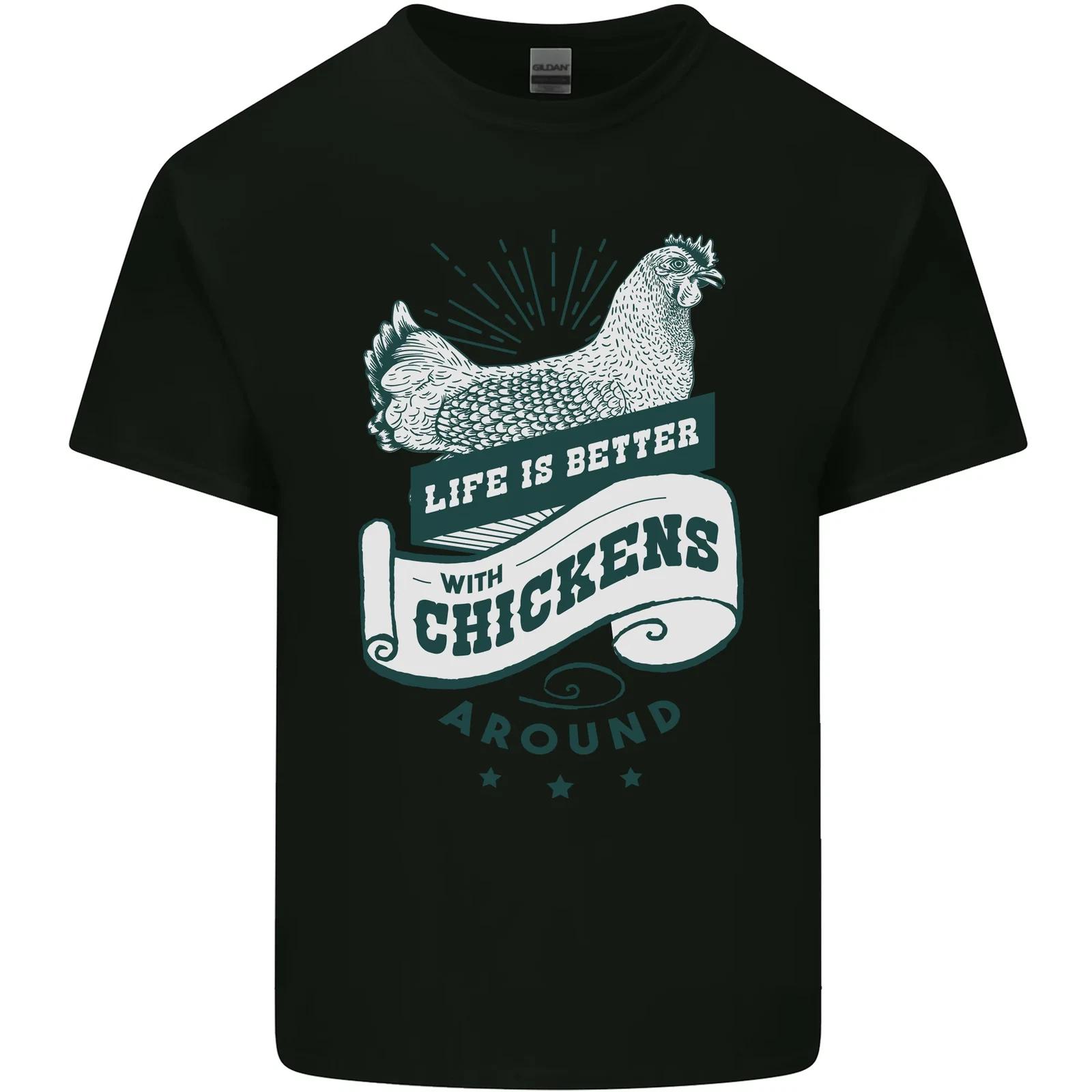Life is Better With Chickens Around Farming Kids T-Shirt Childrens 3XL