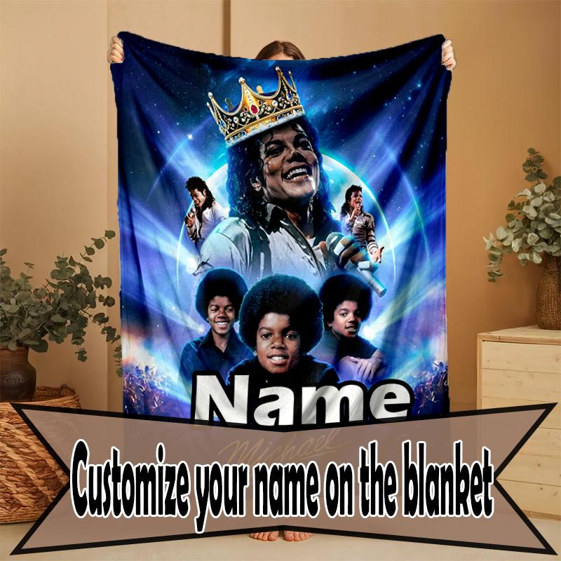 Coperta Personalizzata con Nome Michael Jackson, Arredamento Casa, Camera da Letto, Divano, Campeggio, Divano, Regali per Compleanno Natale