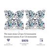 D VVS 4CT Moissanite Stud Earrings for Women Man 4 Stones Classic 925 Sterling Silver Earring with GRA  Wedding Jewelry Gift