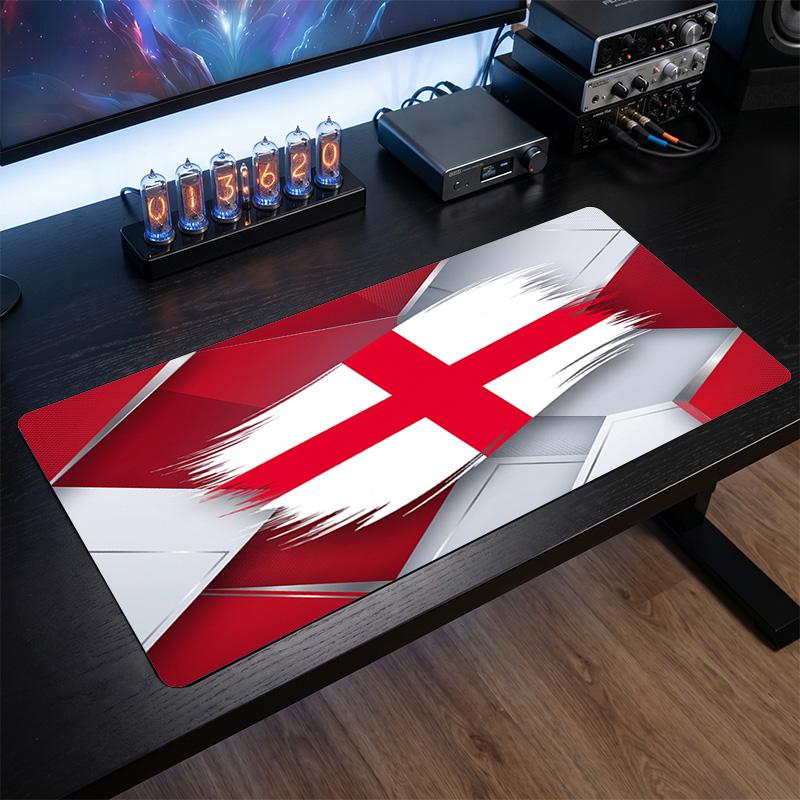 Alfombrilla de ratón con escudo de la selección de fútbol de Inglaterra, Alfombrilla de escritorio extendida de goma antideslizante para juegos, oficina, portátil, regalo para fan