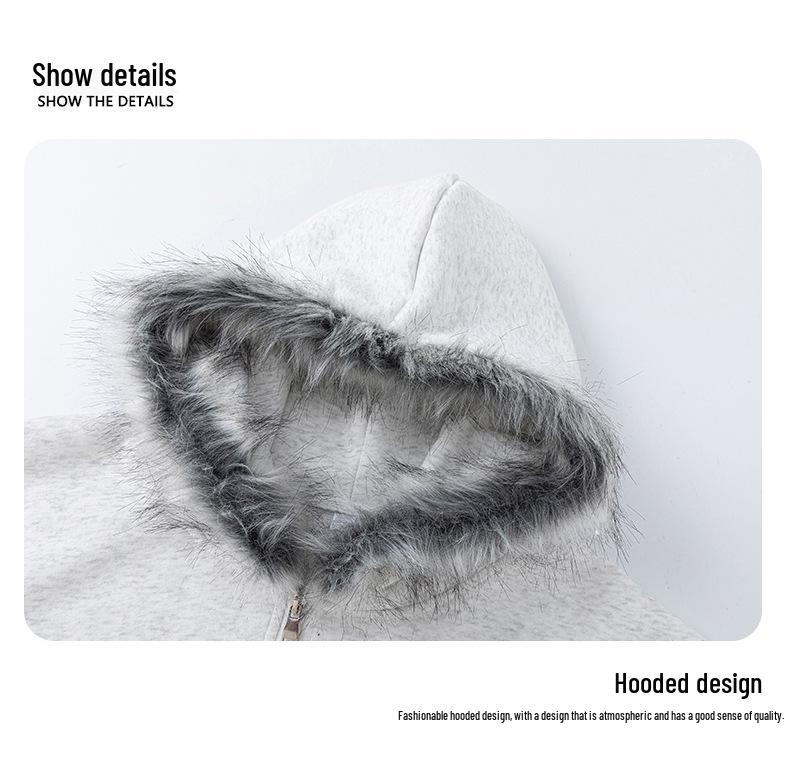 2025 Premium Retro Fur Collar Hoodie Cardigan Jacket for Men & Women - Autumn Trendy Couple Wear