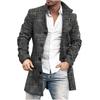Spring New Men's Pocket Versatile Daily Retro Stand Up Collar Medium Long Woolen Coat Men's Casual Coat Men's Clothing
