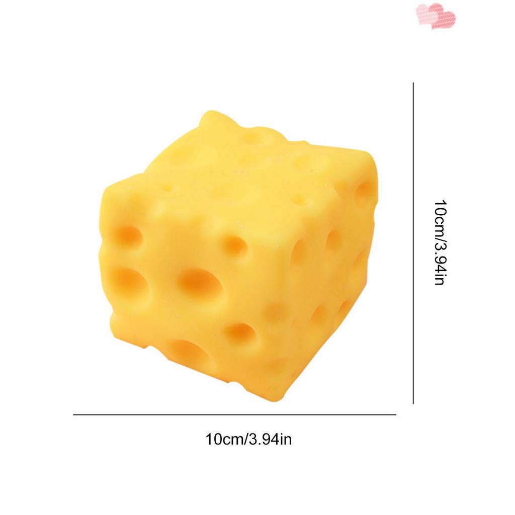 Cute Cheese Squishy Toy Soft TPR Stress Relief Ball Funny Food Shaped Fidget Toy for Anxiety and Stress Management for Kids