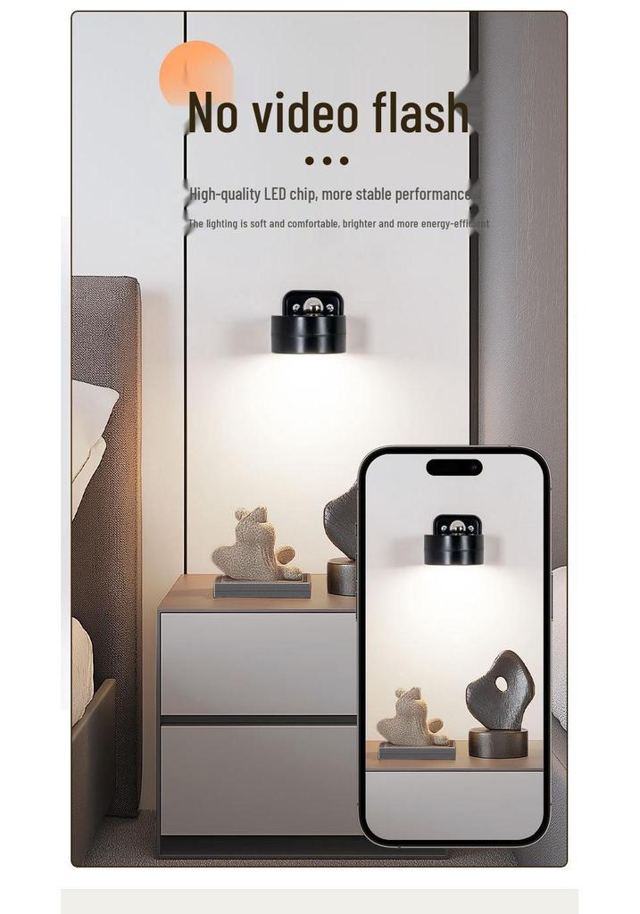 LED Magnetic Wall Lamp for Bedroom or Stairwell - Simple Cylinder Spotlight Night Light