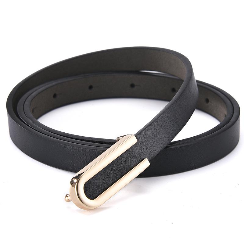 Women'S Belt U-Shaped Snap Buckle Simple Thin Belt Women'S Decoration With Suit Pants With Wind