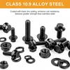 252pcs M6-1.0 M8-1.25 Flange Hex Head Bolt Nut Washer Kit 10.9 Grade Alloy Steel Black Zinc Plated