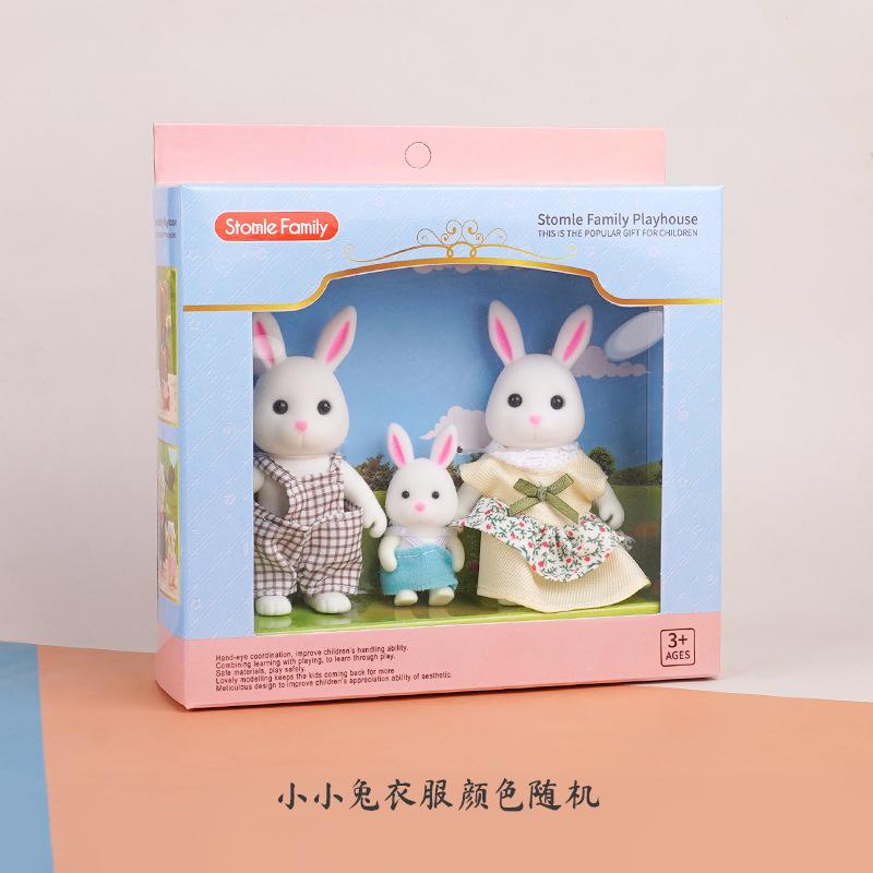 

Милый игрушечный домик для кукольного домика Маленькие животные, сбивающиеся в стаю Маленькие куклы Игрушечный медведь Кролик Олень Семья из трех человек