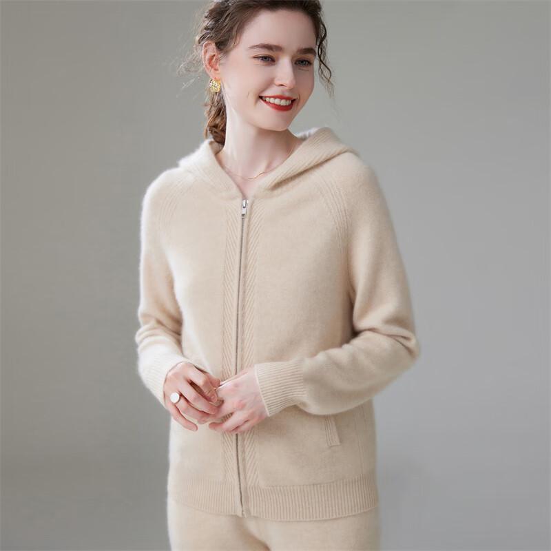 Fanzhen Women's Hooded Cashmere Cardigan
