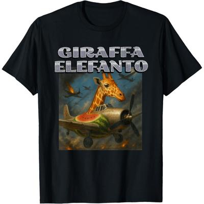 Giraffa Meloniera Lustiges Italienisches Brainrot Meme Grafik T-Shirt(2)