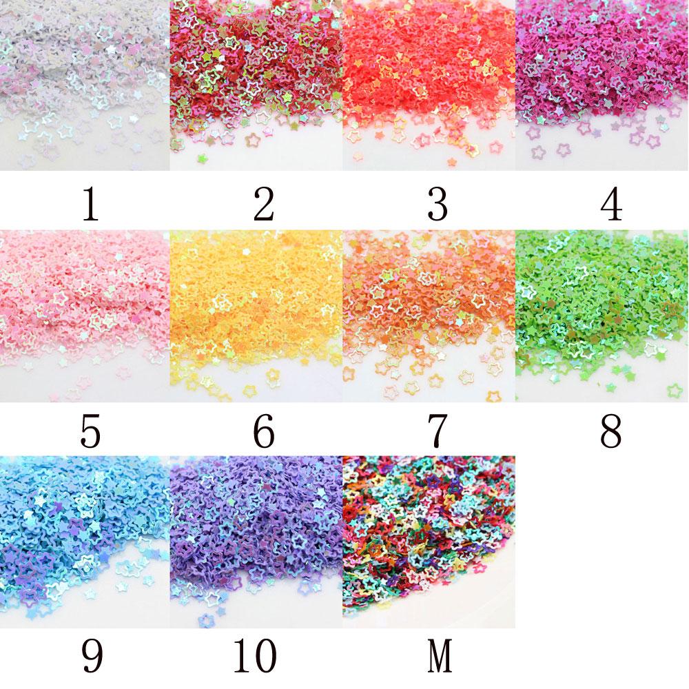 Pastel Colors Small Hollow Star Nail Sequin Sticker Confetti Flakes Paillette Scrapbookings for Face Nail Art Decoration