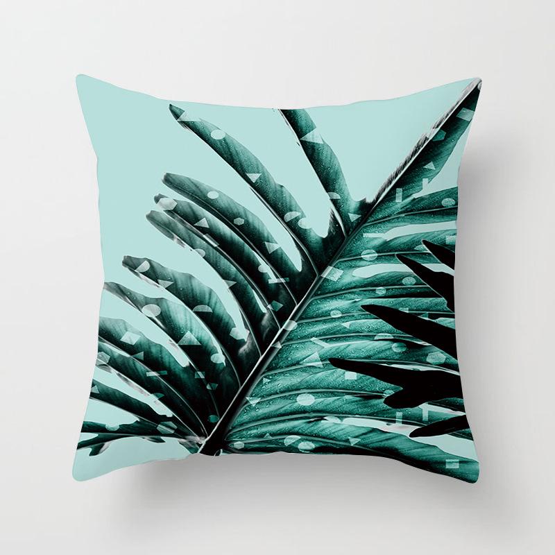 Ins Small Fresh Plant Car Sofa Pillow Cushion Cover Office Printed Lumbar Cushion Home Supplies
