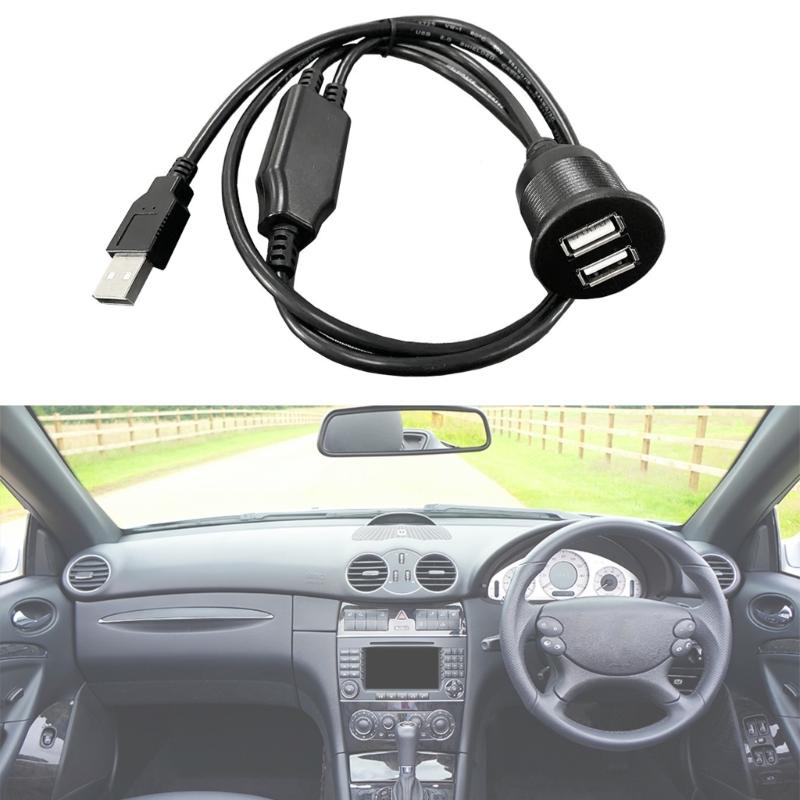 Faster and Efficient Charging Dual Ports USB Panel Flush Mount Car Accessories Support Data Transfer or Power Charging