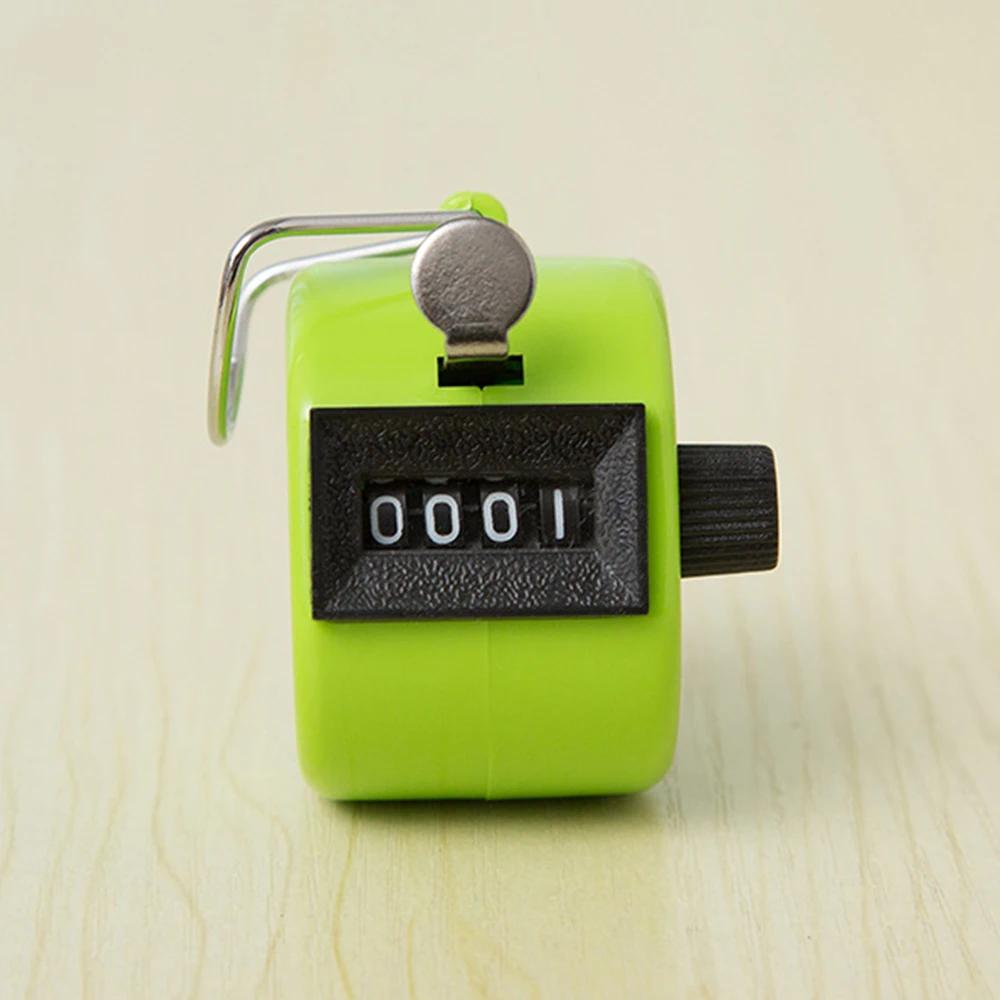 4 Digit Number Counters Metal Shell Hand Finger Display Manual Counting Tally Clicker Color Shell Timer Soccer Golf Counter